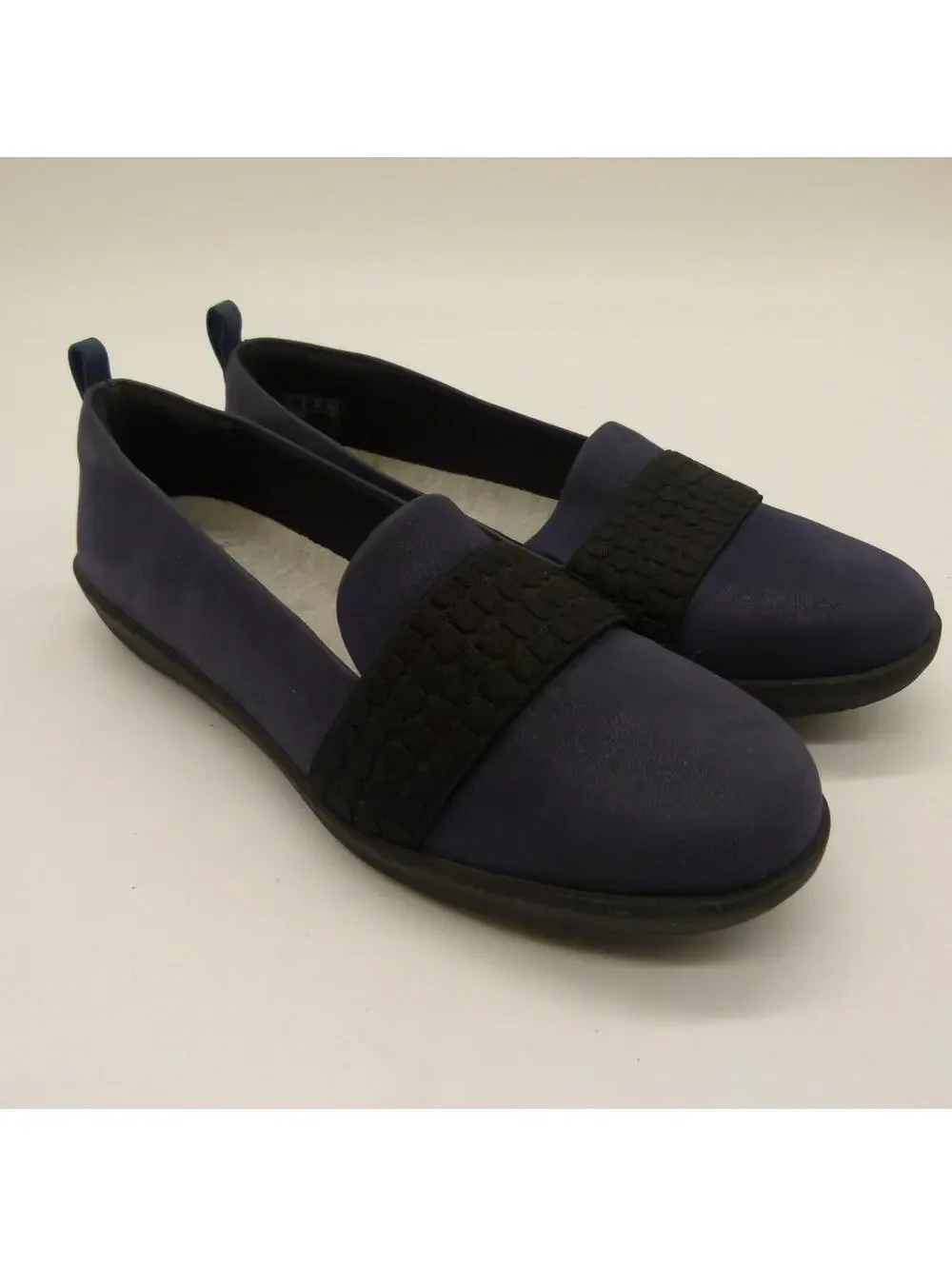 NEW Clarks Cloudsteppers Navy Comfort Flats Loafers Slip On Shoes  8